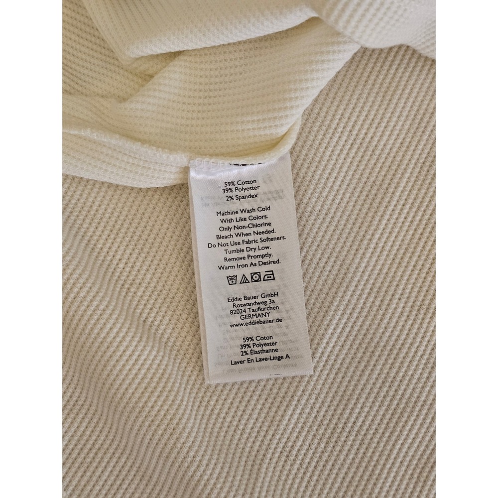 Eddie Bauer Waffle Thermal LS Henley Top Womens Medium NWT Cottagecore Gorpcore - Picture 5 of 8